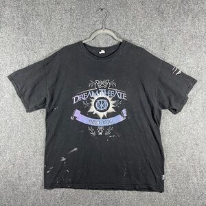 Y2K Dream Theater Tour 2014 T-Shirt Black Paint Thrashed Mens Size XL #1724